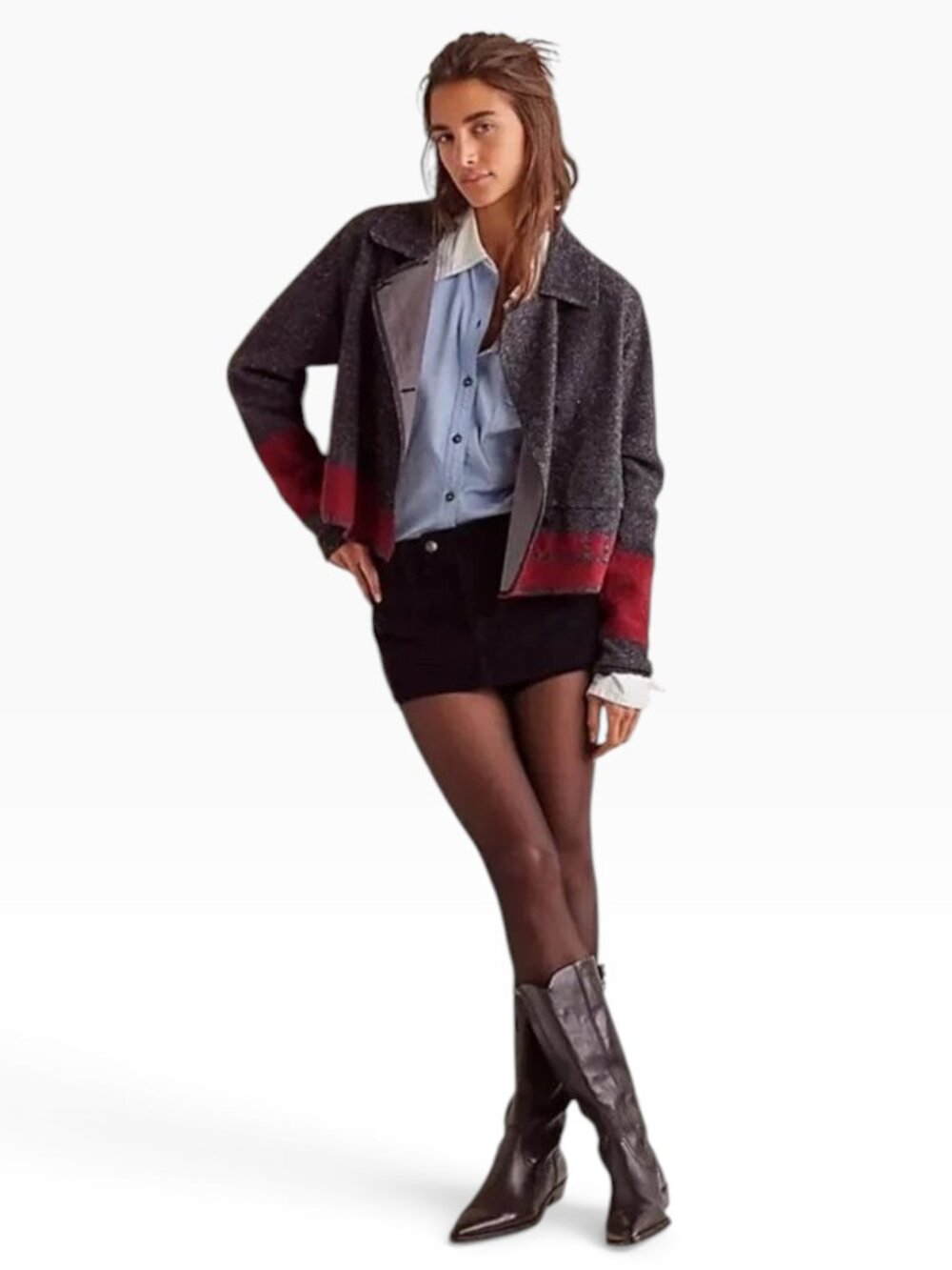 We The Free People Galivanting Black Corduroy Skort Skirt Shorts NWT 27